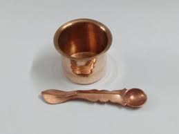 Panchpatra with Achamani / Puja Spoon Set of Pure Copper – Vedic Poojan